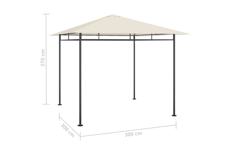 Paviljong 3x3x2,7 m gråbrun 180 g/m² - Taupe - Hagemøbler & utemiljø - Solbeskyttelse - Paviljong - Komplett paviljong