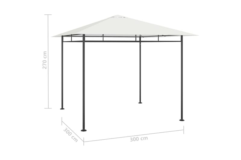 Paviljong 3x3x2,7 m kremhvit 180 g/m² - Krem - Hagemøbler & utemiljø - Solbeskyttelse - Paviljong - Komplett paviljong