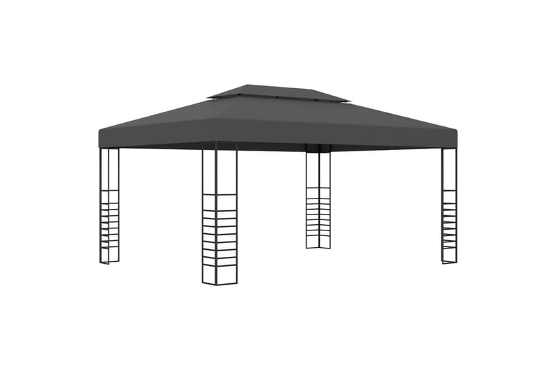 Paviljong 3x4 m antrasitt - Grå - Hagemøbler & utemiljø - Solbeskyttelse - Paviljong - Komplett paviljong