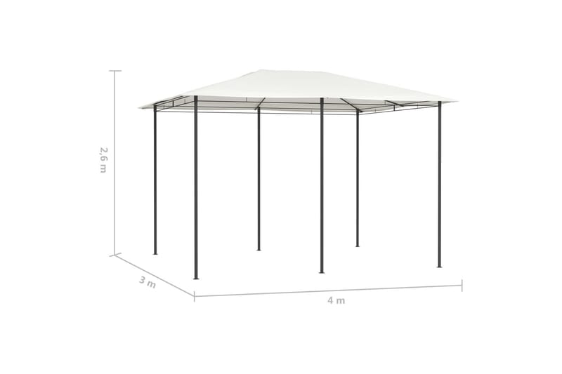 Paviljong 3x4x2,6 m kremhvit 160 g/m² - Krem - Hagemøbler & utemiljø - Solbeskyttelse - Paviljong - Komplett paviljong