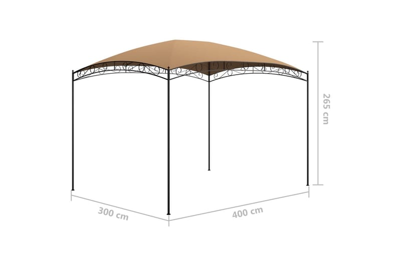 Paviljong 3x4x2,65 m gråbrun 180 g/m² - Taupe - Hagemøbler & utemiljø - Solbeskyttelse - Paviljong - Komplett paviljong