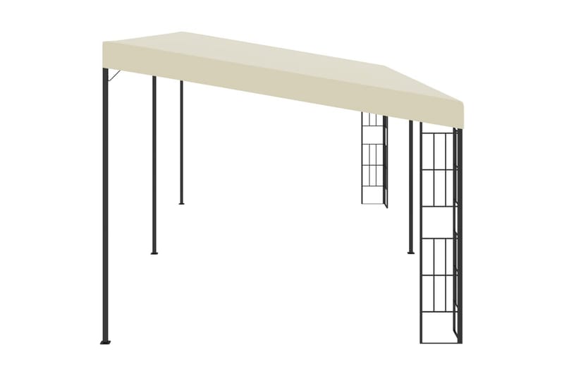 Veggmontert paviljong 3x6 m kremhvit stoff - Hagemøbler & utemiljø - Solbeskyttelse - Paviljong - Komplett paviljong