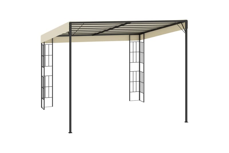 Veggmontert paviljong 3x3 m kremhvit stoff - Hagemøbler & utemiljø - Solbeskyttelse - Paviljong - Komplett paviljong