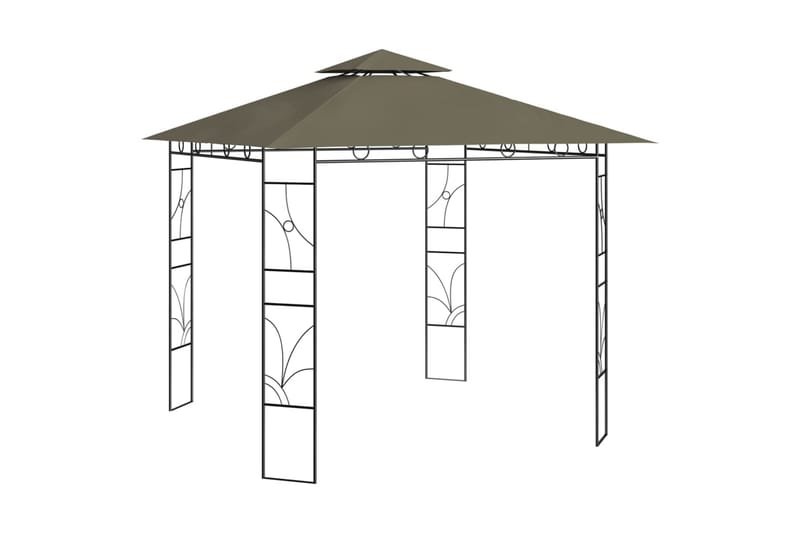 Paviljong 3x3x2,7 m gråbrun 160 g/m² - Taupe - Hagemøbler & utemiljø - Solbeskyttelse - Paviljong - Komplett paviljong