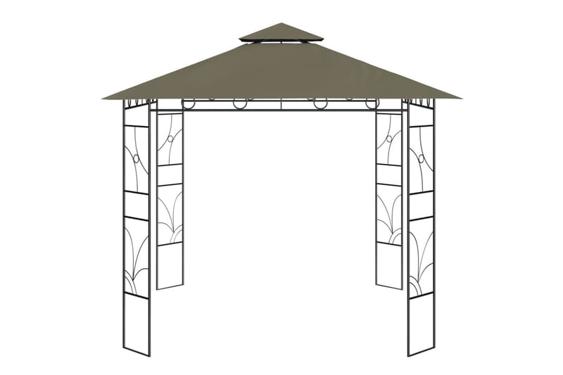 Paviljong 3x3x2,7 m gråbrun 160 g/m² - Taupe - Hagemøbler & utemiljø - Solbeskyttelse - Paviljong - Komplett paviljong