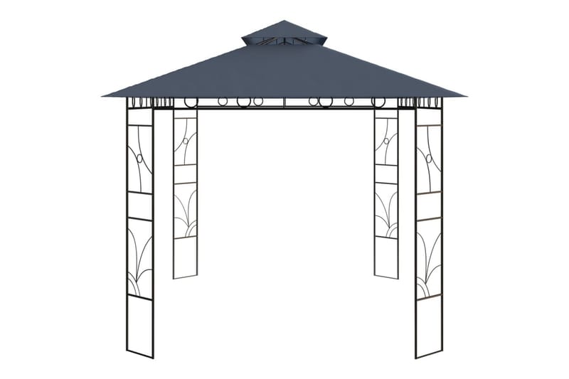 Paviljong 4x3x2,7 m antrasitt 160 g/m² - Antrasittgrå - Hagemøbler & utemiljø - Solbeskyttelse - Paviljong - Komplett paviljong