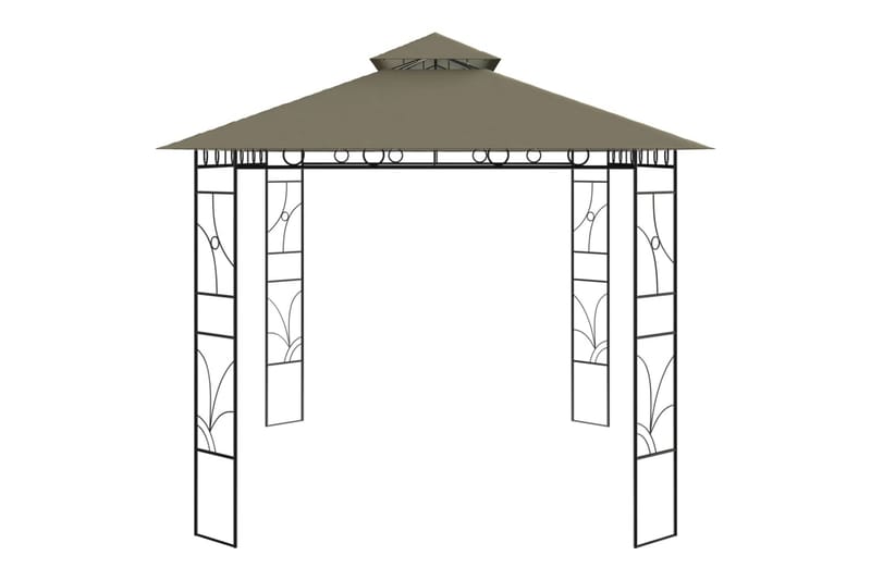 Paviljong 4x3x2,7 m gråbrun 160 g/m² - Taupe - Hagemøbler & utemiljø - Solbeskyttelse - Paviljong - Komplett paviljong