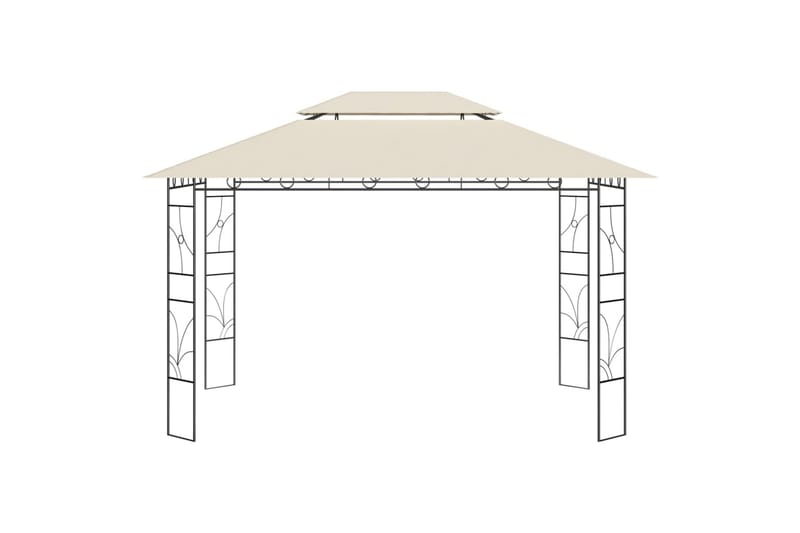 Paviljong 4x3x2,7 m kremhvit 160 g/m² - Krem - Hagemøbler & utemiljø - Solbeskyttelse - Paviljong - Komplett paviljong