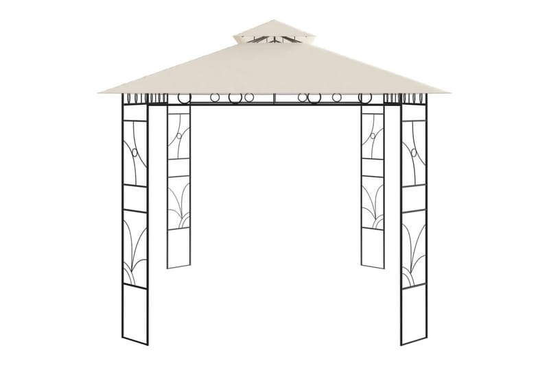 Paviljong 4x3x2,7 m kremhvit 160 g/m² - Krem - Hagemøbler & utemiljø - Solbeskyttelse - Paviljong - Komplett paviljong