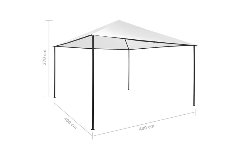 Paviljong 4x4x2,7 m hvit 180 g/m² - Hvit - Hagemøbler & utemiljø - Solbeskyttelse - Paviljong