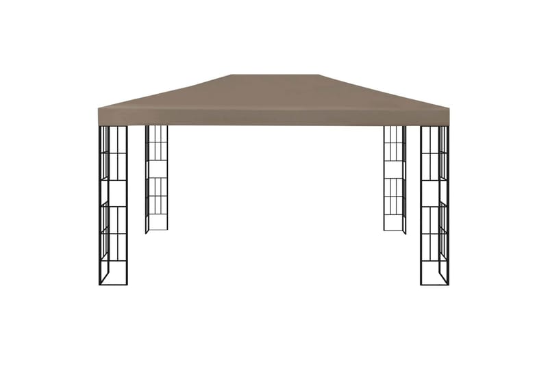 Paviljong med lysslynge 4x3 m gråbrun - Taupe - Hagemøbler & utemiljø - Solbeskyttelse - Paviljong - Komplett paviljong