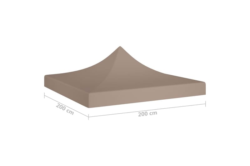 Teltduk for festtelt 2x2 m gråbrun 270 g/m² - Taupe - Hagemøbler & utemiljø - Solbeskyttelse - Paviljong - Paviljongtak