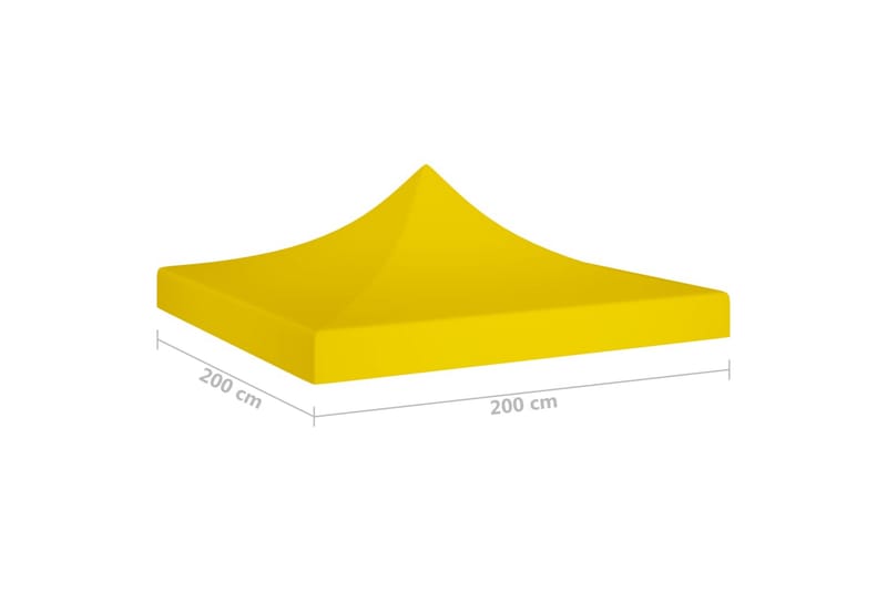 Teltduk for festtelt 2x2 m gul 270 g/m² - Gul - Hagemøbler & utemiljø - Solbeskyttelse - Paviljong - Paviljongtak