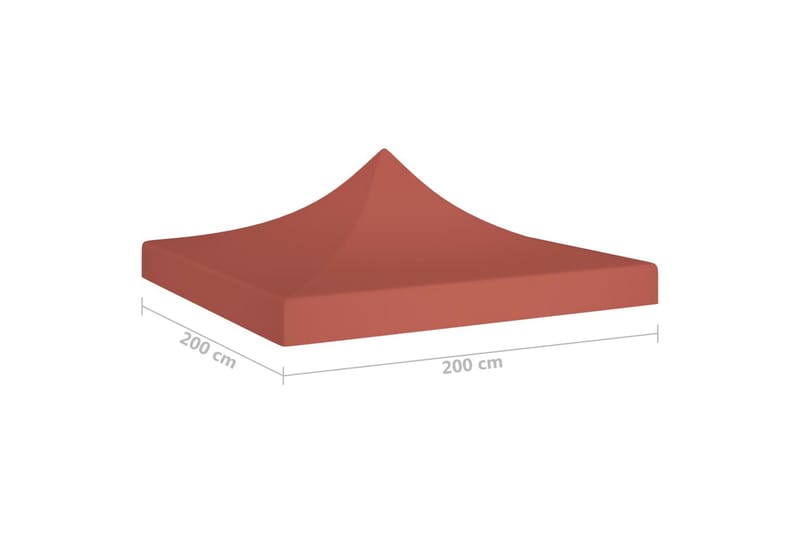 Teltduk for festtelt 2x2 m terrakotta 270 g/m² - Rød - Hagemøbler & utemiljø - Solbeskyttelse - Paviljong - Paviljongtak