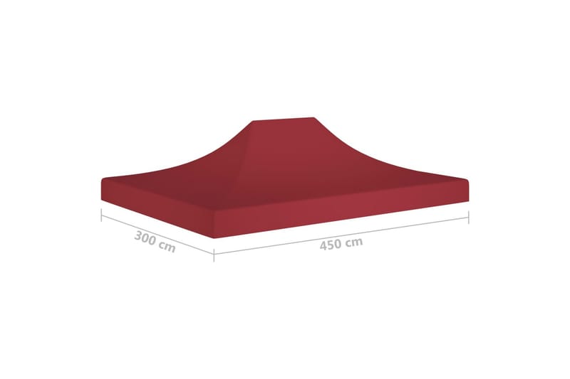 Teltduk for festtelt 4,5x3 m burgunder 270 g/m² - Rød - Hagemøbler & utemiljø - Solbeskyttelse - Paviljong - Paviljongtak