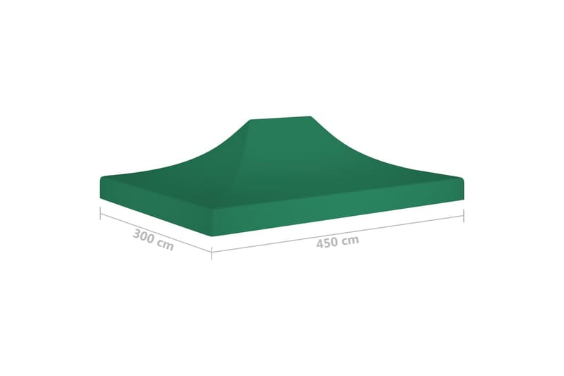 Teltduk for festtelt 4,5x3 m grønn 270 g/m² - grønn - Hagemøbler & utemiljø - Solbeskyttelse - Paviljong - Paviljongtak