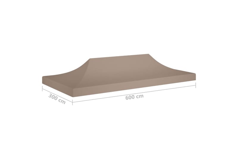 Teltduk for festtelt 6x3 m gråbrun 270 g/m² - Taupe - Hagemøbler & utemiljø - Solbeskyttelse - Paviljong - Paviljongtak