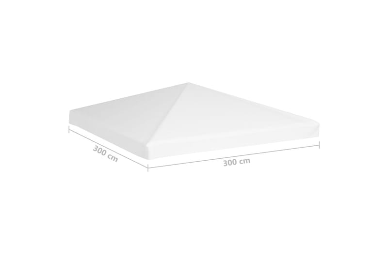 Toppduk til paviljong 270 g/m² 3x3 m hvit - Hvit - Hagemøbler & utemiljø - Solbeskyttelse - Paviljong - Paviljongtak