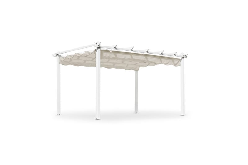 Pergola Hillerstorp Skanör 300 x 400 cm Hvit/Sand - Hvit/Sand - Hagemøbler & utemiljø - Solbeskyttelse - Pergola