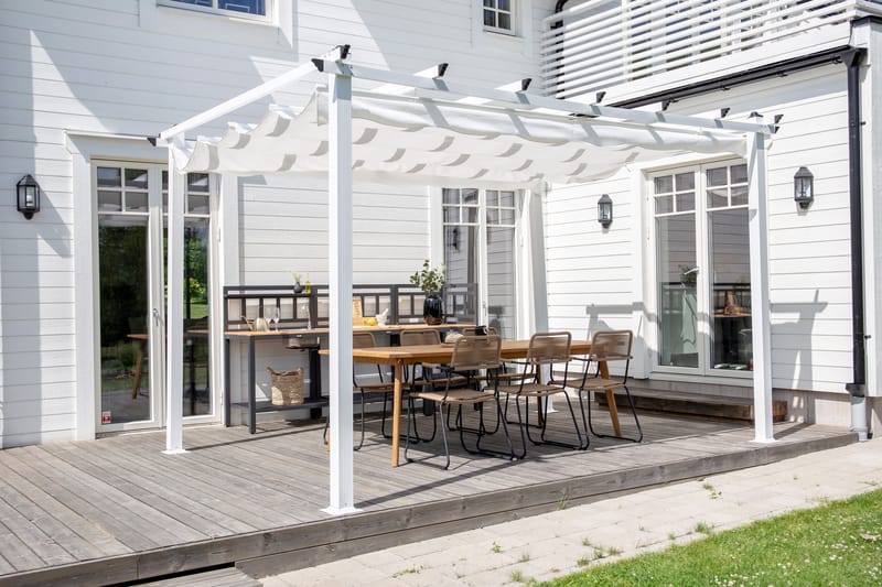 Lazio Pergola 348 cm - Hvit - Hagemøbler & utemiljø - Solbeskyttelse - Pergola