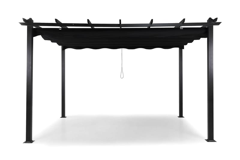 Pergola med Hopfällbart Tak - Svart - Hagemøbler & utemiljø - Solbeskyttelse - Pergola