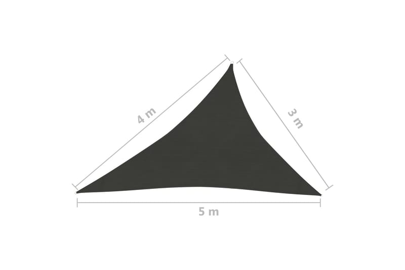 Solseil 160 g/m² antrasitt 3x4x5 m HDPE - Antrasittgrå - Hagemøbler & utemiljø - Solbeskyttelse - Solseil