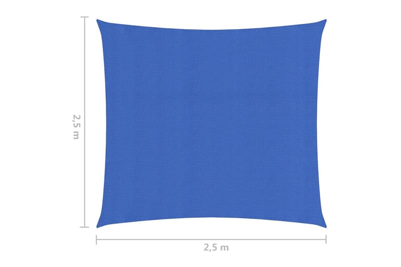 Solseil 160 g/m² blå 2,5x2,5 m HDPE - Blå - Hagemøbler & utemiljø - Solbeskyttelse - Solseil