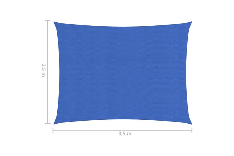 Solseil 160 g/m² blå 2,5x3,5 m HDPE - Blå - Hagemøbler & utemiljø - Solbeskyttelse - Solseil