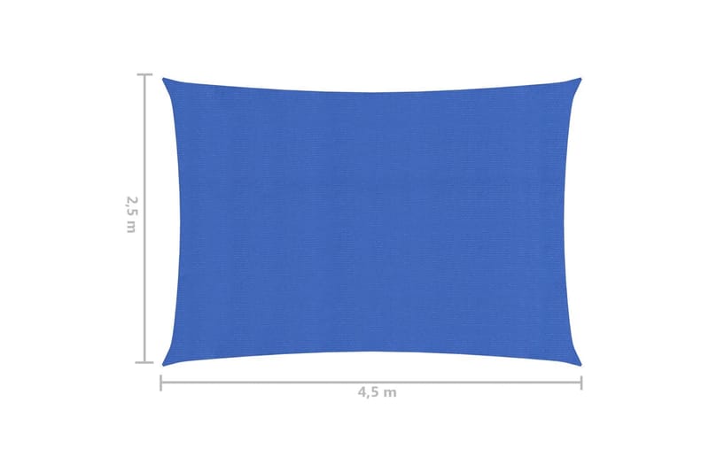 Solseil 160 g/m² blå 2,5x4,5 m HDPE - Blå - Hagemøbler & utemiljø - Solbeskyttelse - Solseil