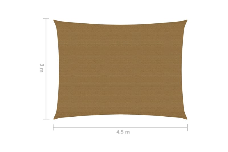 Solseil 160 g/m² gråbrun 3x4,5 m HDPE - Taupe - Hagemøbler & utemiljø - Solbeskyttelse - Solseil