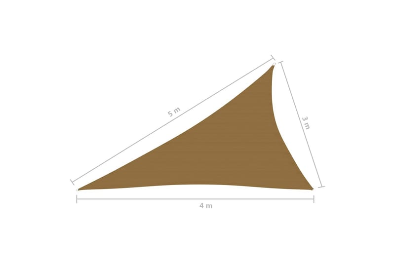 Solseil 160 g/m² gråbrun 3x4x5 m HDPE - Taupe - Hagemøbler & utemiljø - Solbeskyttelse - Solseil