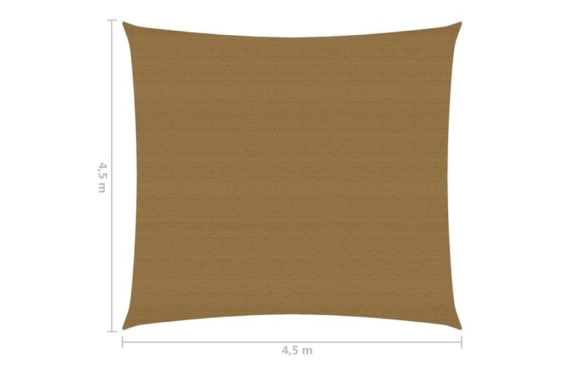 Solseil 160 g/m² gråbrun 4,5x4,5 m HDPE - Taupe - Hagemøbler & utemiljø - Solbeskyttelse - Solseil