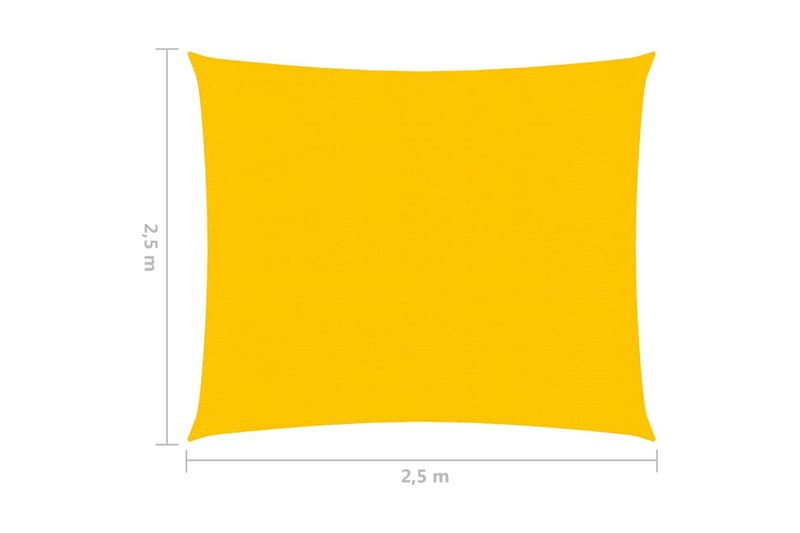 Solseil 160 g/m² gul 2,5x2,5 m HDPE - Gul - Hagemøbler & utemiljø - Solbeskyttelse - Solseil