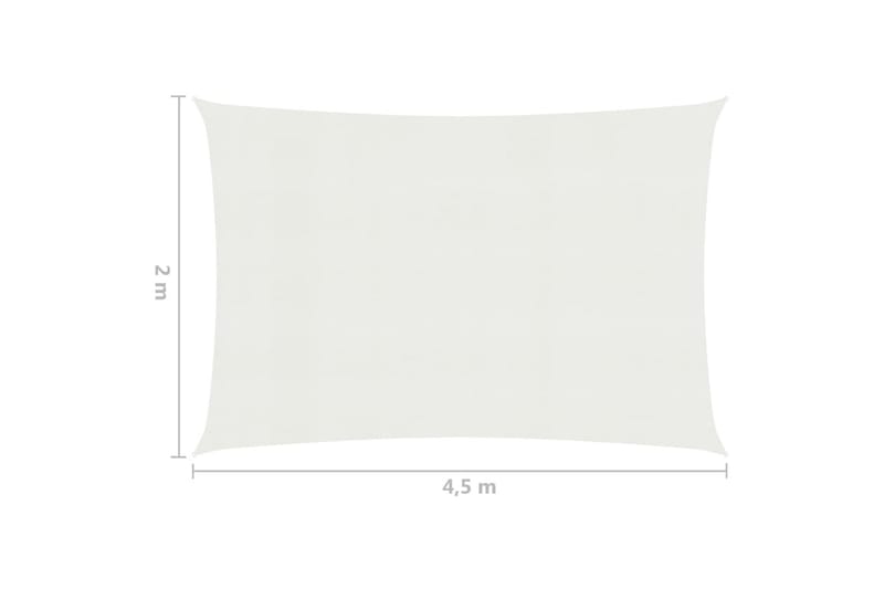 Solseil 160 g/m² hvit 2x4,5 m HDPE - Hvit - Hagemøbler & utemiljø - Solbeskyttelse - Solseil