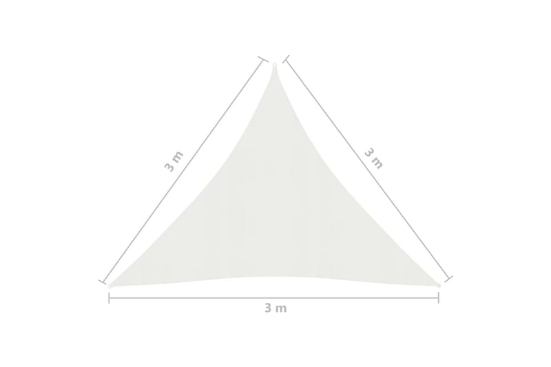 Solseil 160 g/m² hvit 3x3x3 m HDPE - Hvit - Hagemøbler & utemiljø - Solbeskyttelse - Solseil