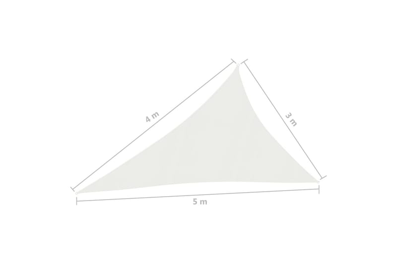 Solseil 160 g/m² hvit 3x4x5 m HDPE - Hvit - Hagemøbler & utemiljø - Solbeskyttelse - Solseil