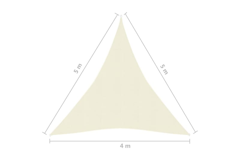 Solseil 160 g/m² kremhvit 4x5x5 m HDPE - Krem - Hagemøbler & utemiljø - Solbeskyttelse - Solseil