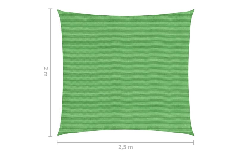 Solseil 160 g/m² lysegrønn 2x2,5 m HDPE - Grønn - Hagemøbler & utemiljø - Solbeskyttelse - Solseil