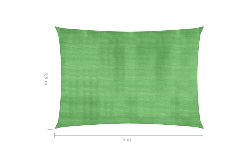 Solseil 160 g/m² lysegrønn 3,5x5 m HDPE - Grønn - Hagemøbler & utemiljø - Solbeskyttelse - Solseil