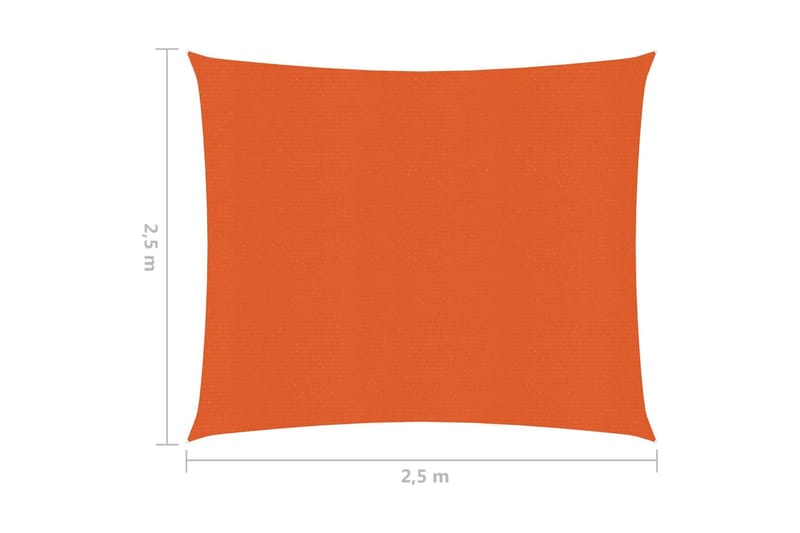 Solseil 160 g/m² oransje 2,5x2,5 m HDPE - Oransj - Hagemøbler & utemiljø - Solbeskyttelse - Solseil