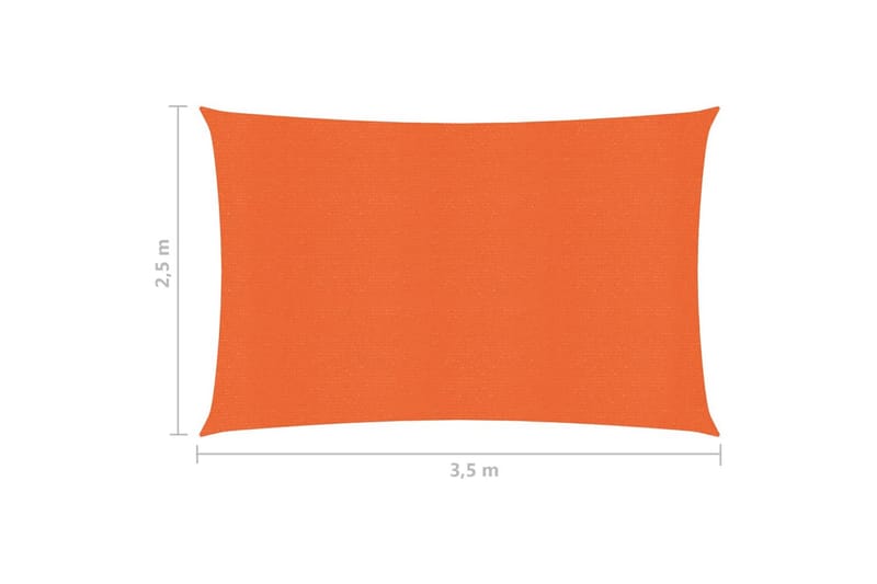 Solseil 160 g/m² oransje 2,5x3,5 m HDPE - Oransj - Hagemøbler & utemiljø - Solbeskyttelse - Solseil