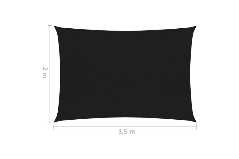 Solseil 160 g/m² svart 2x3,5 m HDPE - Svart - Hagemøbler & utemiljø - Solbeskyttelse - Solseil