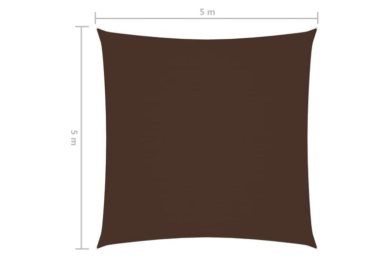 Solseil oxfordstoff kvadratisk 5x5 m brun - Brun - Hagemøbler & utemiljø - Solbeskyttelse - Solseil
