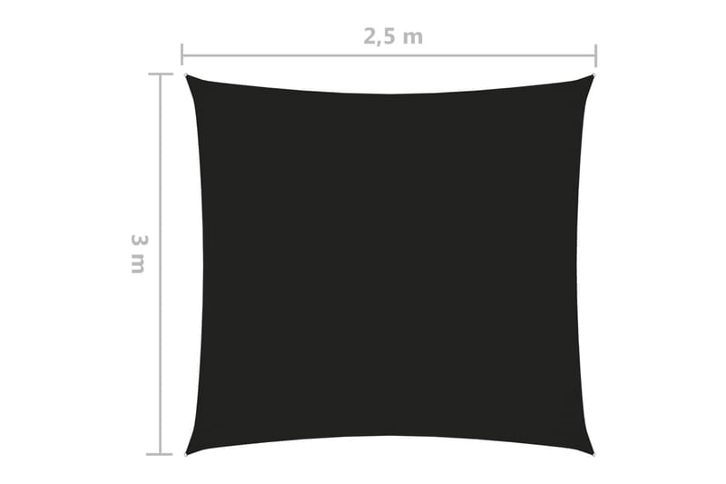 Solseil oxfordstoff rektangulær 2,5x3 m svart - Svart - Hagemøbler & utemiljø - Solbeskyttelse - Solseil