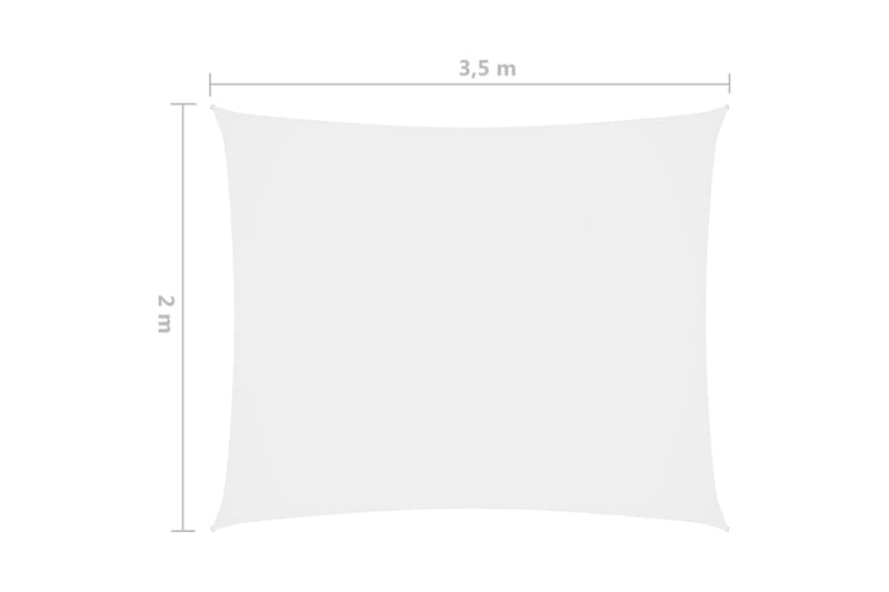 Solseil oxfordstoff rektangulær 2x3,5 m hvit - Hvit - Hagemøbler & utemiljø - Solbeskyttelse - Solseil