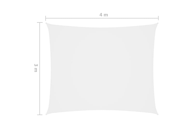 Solseil oxfordstoff rektangulær 3x4 m hvit - Hvit - Hagemøbler & utemiljø - Solbeskyttelse - Solseil