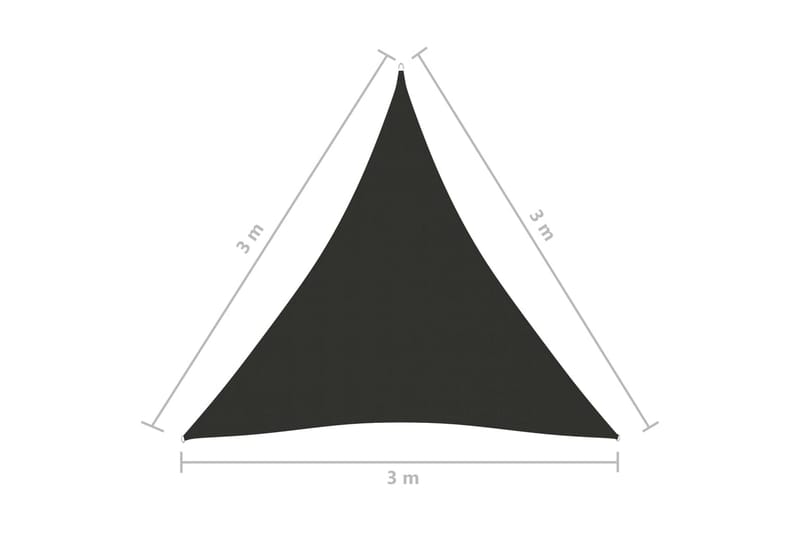 Solseil oxfordstoff trekantet 3x3x3 m antrasitt - Antrasittgrå - Hagemøbler & utemiljø - Solbeskyttelse - Solseil