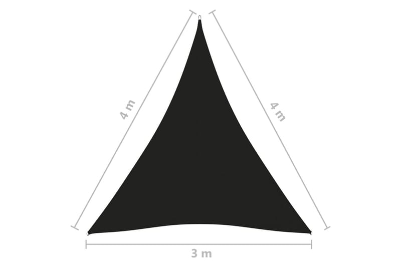 Solseil oxfordstoff trekantet 3x4x4 m svart - Svart - Hagemøbler & utemiljø - Solbeskyttelse - Solseil