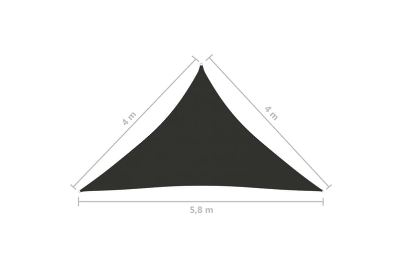 Solseil oxfordstoff trekantet 4x4x5,8 m antrasitt - Antrasittgrå - Hagemøbler & utemiljø - Solbeskyttelse - Solseil