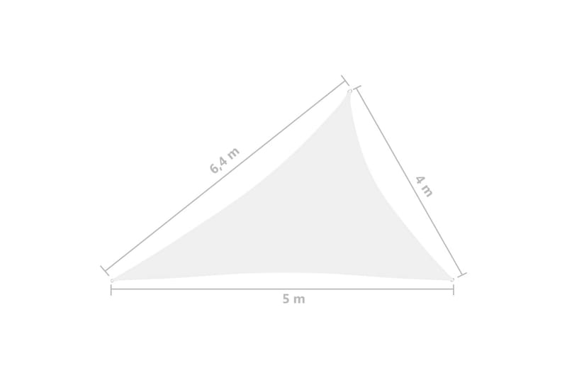 Solseil oxfordstoff trekantet 4x5x6,4 m hvit - Hvit - Hagemøbler & utemiljø - Solbeskyttelse - Solseil